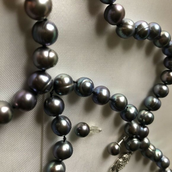 Freshwater Cultured Pearl Necklace Bracelet and Earrings SET VTG GIFTS HER - Picture 2 of 5